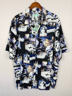 Vintage New Reyn Spooner James Dean Short Sleeve Allover Print Shirt Men's XXL